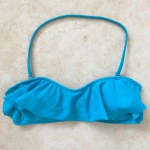 🌸 Blue Ruffle Bandeau Bikini w/removable strap